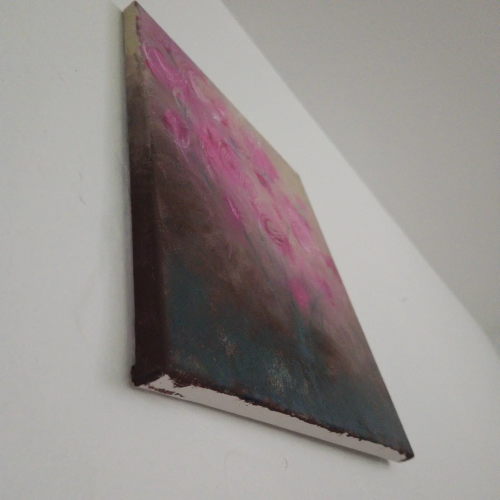 "Beauty from Ashes" original hand painted abstract roses flowers canvas painting - Picture 6 of 8